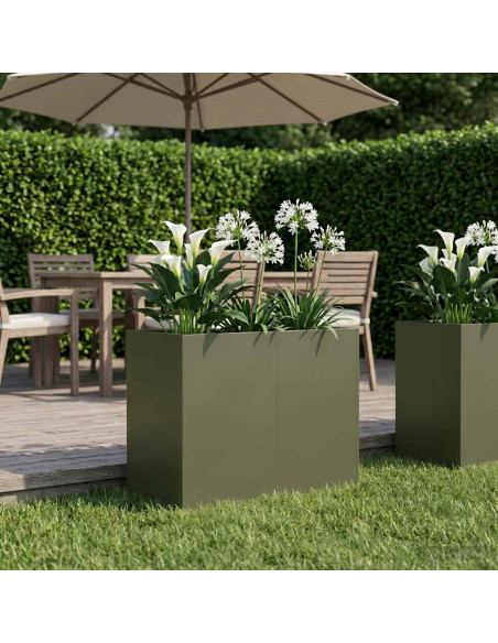 Vaso da giardino Verde Oliva 80 x 40 x 60 cm