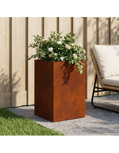Vaso da giardino Ruggine 40 x 40 x 60 cm Acciaio Corten