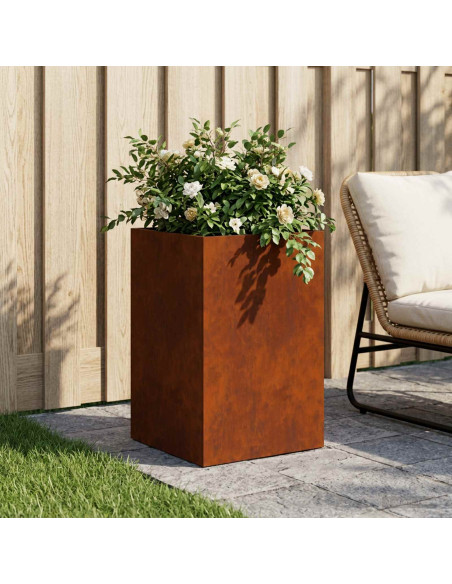 Vaso da giardino Ruggine 40 x 40 x 60 cm Acciaio Corten