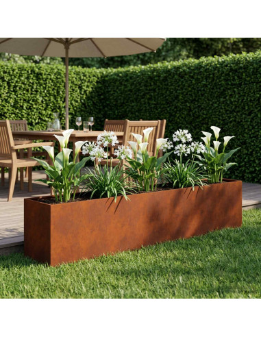 Vaso da giardino Ruggine 280 x 40 x 60 cm Acciaio Corten