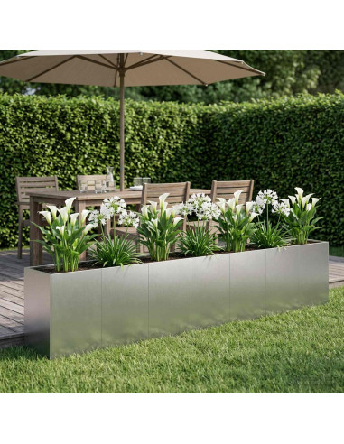 Vaso da giardino Argento 280 x 40 x 60 cm Acciaio Inox