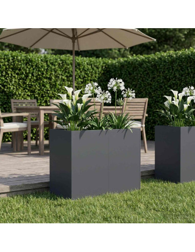 Vaso da giardino Antracite 80 x 40 x 60 cm