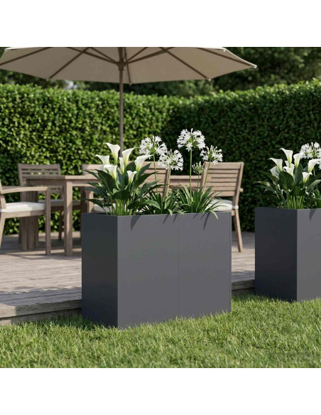Vaso da giardino Antracite 80 x 40 x 60 cm