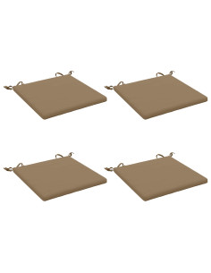 Cuscini per Sedia in 4 Pezzi SOEST 4 pz 100% Poliestere Tortora