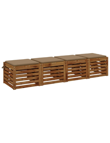Cuscini per Sedia in 4 Pezzi SOEST 4 pz 100% Poliestere Tortora