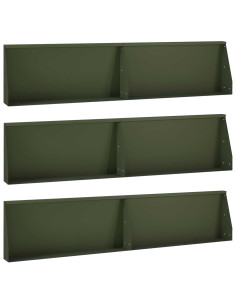 Muro di contenimento 6 pz 100 x 12 x 30 cm Acciaio Verde Oliva
