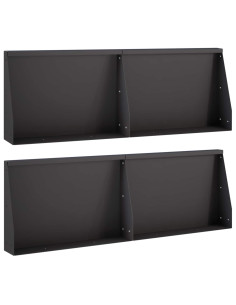 Muro di contenimento 4 pz 60 x 12 x 50 cm Acciaio Nero