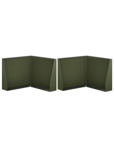 Muro di contenimento 2 pz 50 x 50 x 30 cm Acciaio Verde Oliva