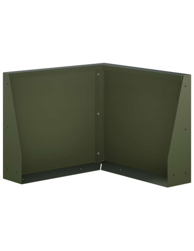 Muro di contenimento 50 x 50 x 30 cm Acciaio Verde Oliva
