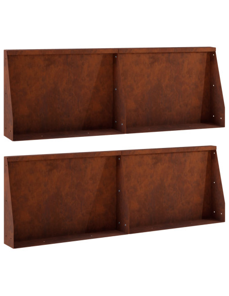 Muro di contenimento 4 pz 60 x 12 x 40 cm Acciaio Corten