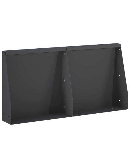 Muro di contenimento 2 pz 40 x 12 x 40 cm Acciaio Nero