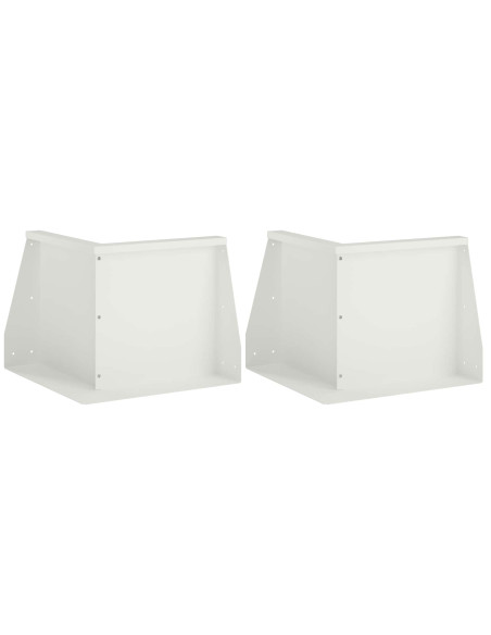 Muro di contenimento 2 pz 50 x 50 x 50 cm Acciaio Bianco