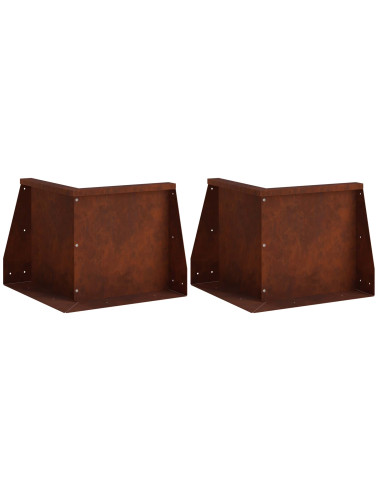 Muro di contenimento 2 pz 50 x 50 x 30 cm Acciaio Corten