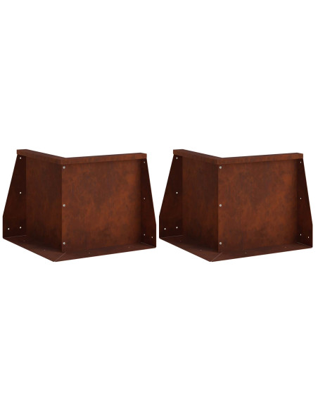 Muro di contenimento 2 pz 50 x 50 x 30 cm Acciaio Corten