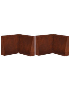Muro di contenimento 2 pz 50 x 50 x 40 cm Acciaio Corten