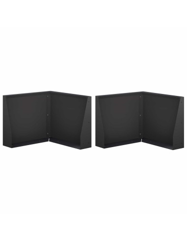 Muro di contenimento 2 pz 50 x 50 x 40 cm Acciaio Nero