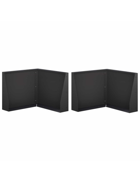 Muro di contenimento 2 pz 50 x 50 x 40 cm Acciaio Nero