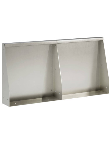 Muro di contenimento 2 pz 40 x 12 x 40 cm Acciaio Inox Argento