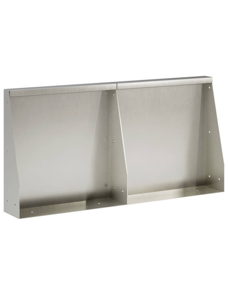 Muro di contenimento 2 pz 40 x 12 x 40 cm Acciaio Inox Argento