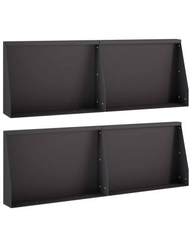 Muro di contenimento 4 pz 60 x 12 x 40 cm Acciaio Nero