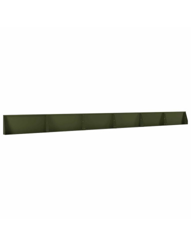 Muro di contenimento 6 pz 100 x 12 x 30 cm Acciaio Verde Oliva