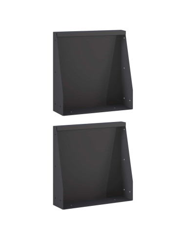 Muro di contenimento 2 pz 40 x 12 x 40 cm Acciaio Nero