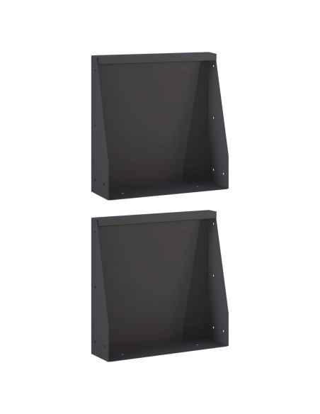 Muro di contenimento 2 pz 40 x 12 x 40 cm Acciaio Nero