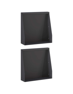 Muro di contenimento 2 pz 40 x 12 x 50 cm Acciaio Nero 2