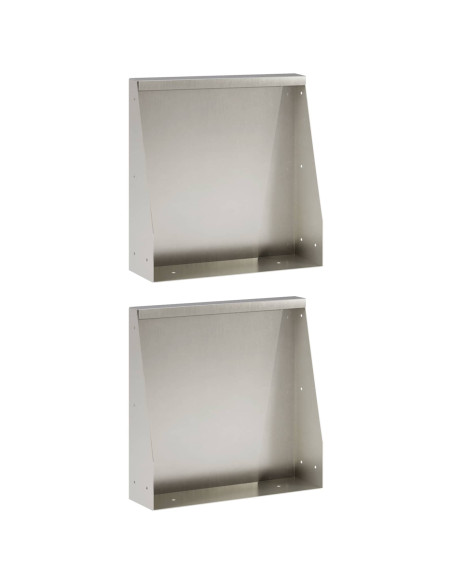 Muro di contenimento 2 pz 40 x 12 x 40 cm Acciaio Inox Argento