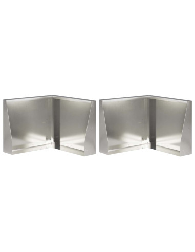 Muro di contenimento 2 pz 50 x 50 x 40 cm Acciaio Inox Argento