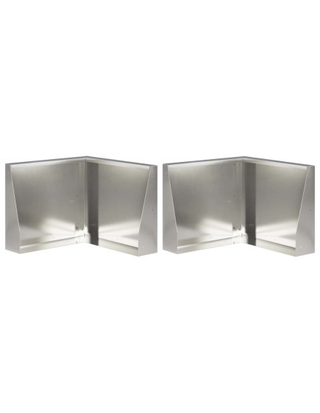Muro di contenimento 2 pz 50 x 50 x 40 cm Acciaio Inox Argento