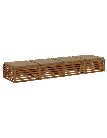 Cuscini per Sedia in 4 Pezzi SOEST 4 pz 100% Poliestere Tortora