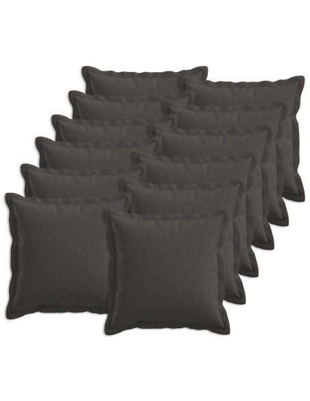 Federa 12 pcs HOUTEN Grigio Scuro 45 x 45 cm Lino