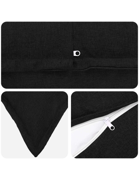 Federa 12 pcs HOUTEN Nero 45 x 45 cm Lino