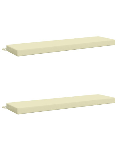 Cuscini per Panchina a 2 Pezzi SOEST 2 pz 100% Poliestere Crema