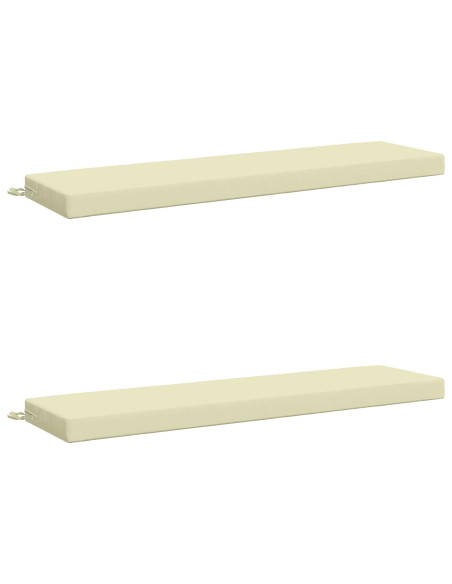 Cuscini per Panchina a 2 Pezzi SOEST 2 pz 100% Poliestere Crema