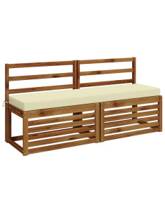 Cuscini per Panchina a 2 Pezzi SOEST 2 pz 100% Poliestere Crema 2