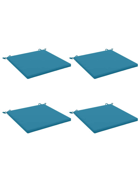 Cuscini per Sedia in 4 Pezzi SOEST 4 pz 100% Poliestere Azzurro