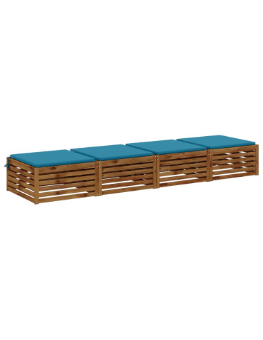 Cuscini per Sedia in 4 Pezzi SOEST 4 pz 100% Poliestere Azzurro