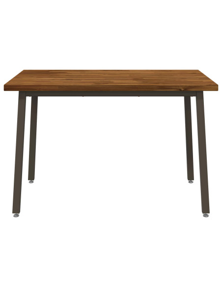 120 x 80 x 75 cm Legno di Acacia Massello Naturale e Caffè