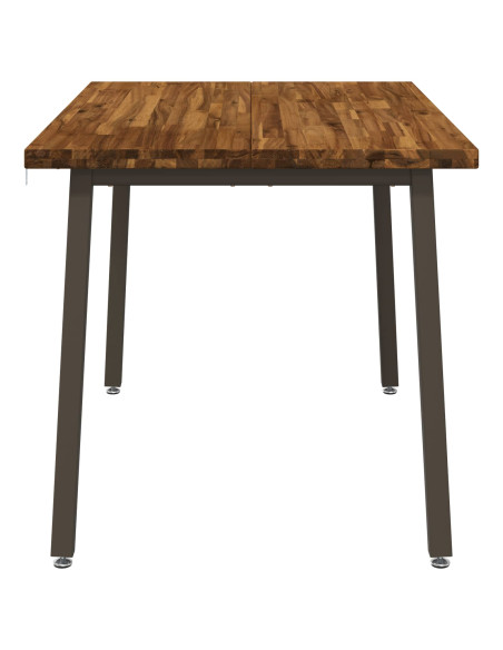 120 x 80 x 75 cm Legno di Acacia Massello Naturale e Caffè