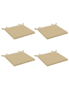 Cuscini per Sedia in 4 Pezzi SOEST 4 pz 100% Poliestere Beige