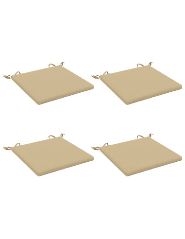 Cuscini per Sedia in 4 Pezzi SOEST 4 pz 100% Poliestere Beige
