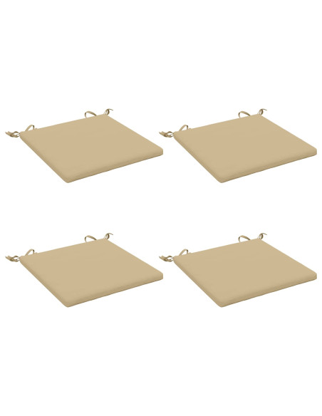 Cuscini per Sedia in 4 Pezzi SOEST 4 pz 100% Poliestere Beige
