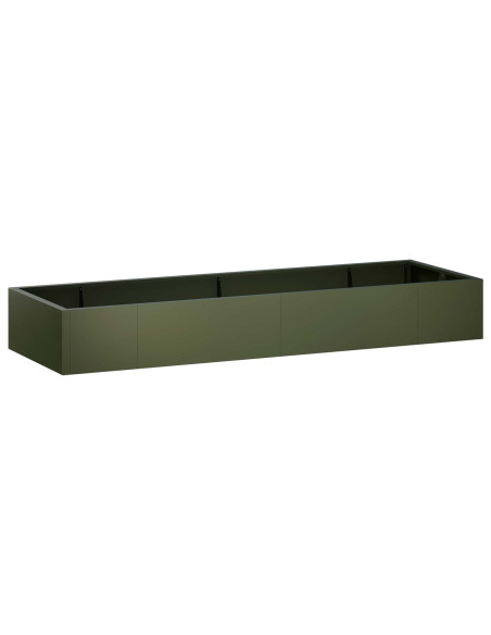 Muro di contenimento 8 pz 300 x 100 x 30 cm Acciaio Verde Oliva