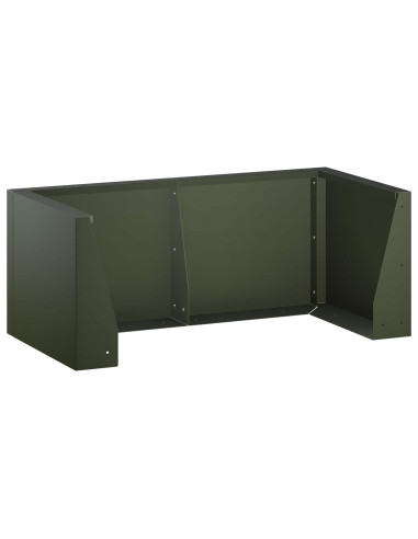 Muro di contenimento 6 pz 200 x 100 x 40 cm Acciaio Verde Oliva