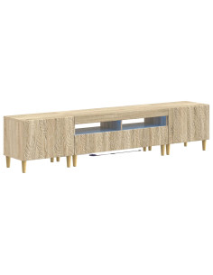 Mobile TV LED a 5 pezzi Rovere Sonoma Legno ingegnerizzato