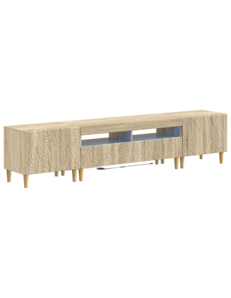 Mobile TV LED a 5 pezzi Rovere Sonoma Legno ingegnerizzato