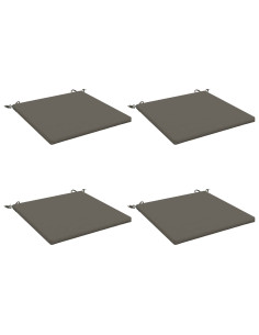 Cuscini per Sedia in 4 Pezzi SOEST 4 pz 100% Poliestere Grigio