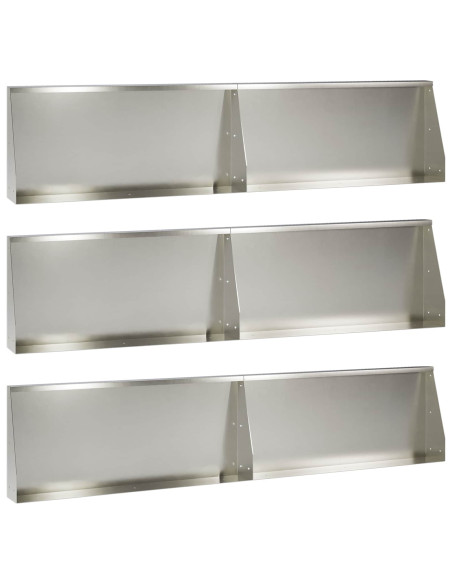 Muro di contenimento 6 pz 100 x 12 x 40 cm Acciaio Inox Argento